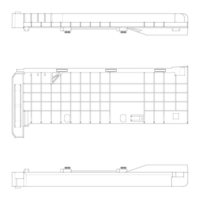 support, rail de guidage, gauche, 321.5x127mm