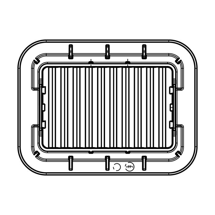 cover, air vent grid, white, 73x55mm