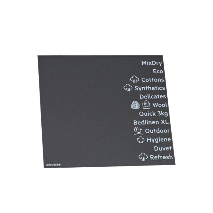programme plate, adhesive, EN