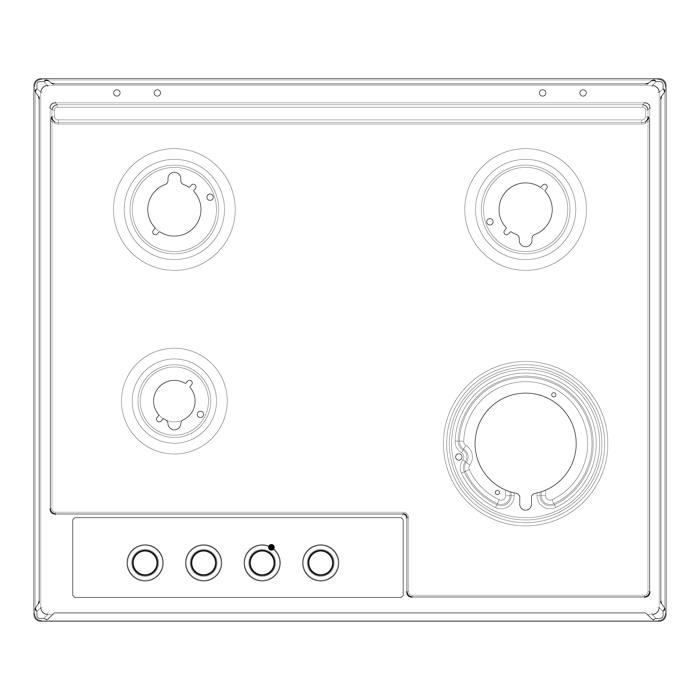 work top, inox, AEG, 594x510mm