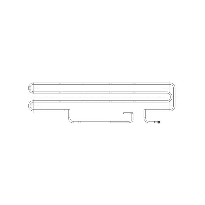 elemento riscaldante, bacinella evaporazione, tubo, L=2365mm