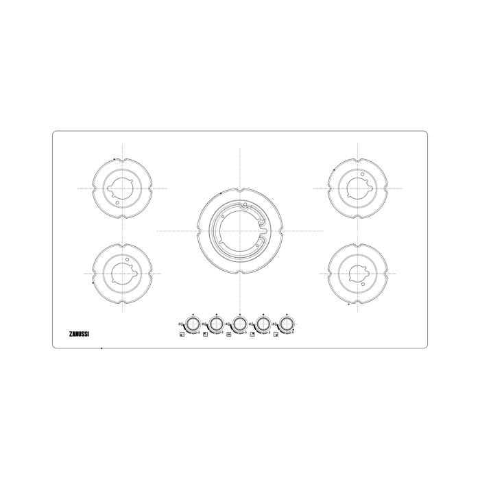 bovenblad, zwart, Zanussi, 880x510mm