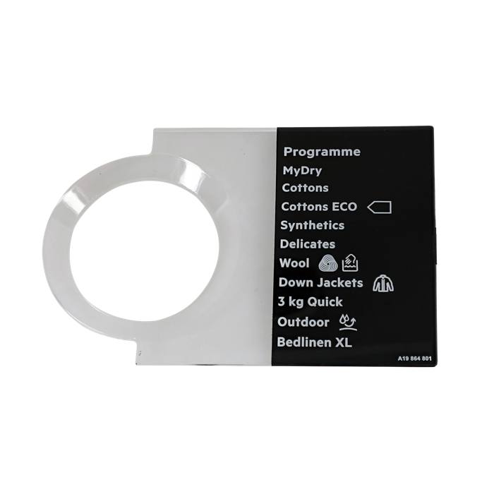 programme plate,knob,adhesive,EN