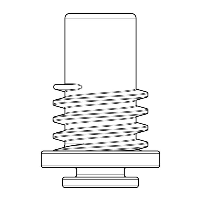 Pé regulável, frontal, 36.7x15mm