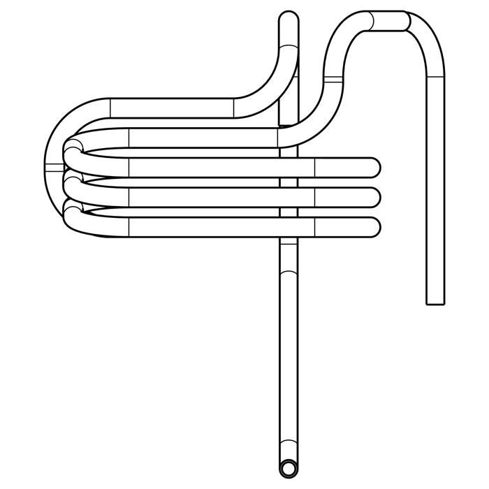 lämpövastus,haihd.kaukalon astia,putken,5mm,L=1139mm