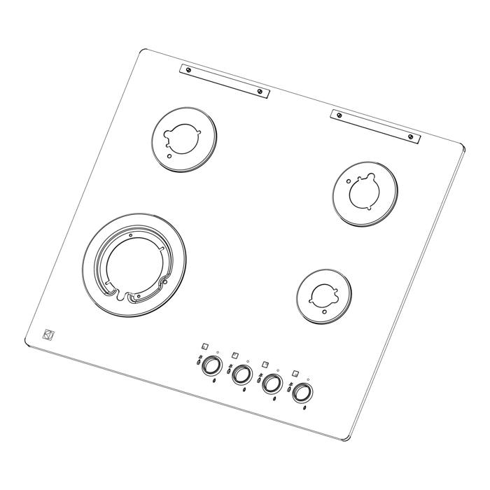 work top, black, Electrolux, 590x520mm