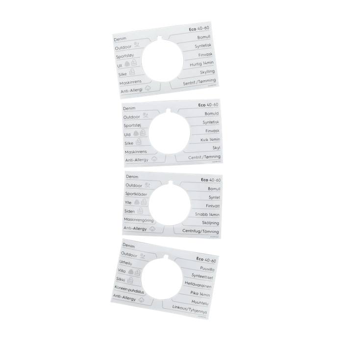 programme plate, knob, adhesive, DA,NO,FI,SV