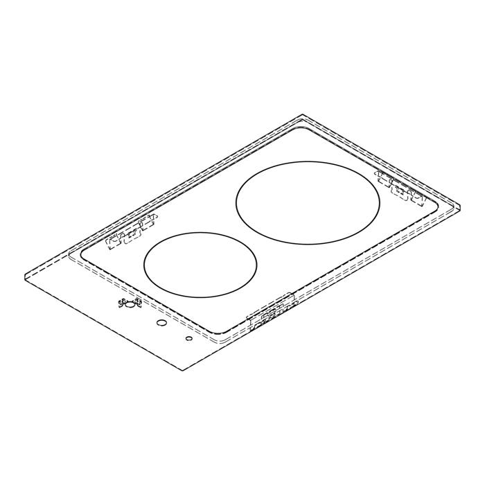 Glasplatte mit Rahmen,Inox,Zanussi,290x510mm