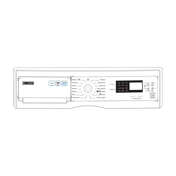 control panel, white, Zanussi
