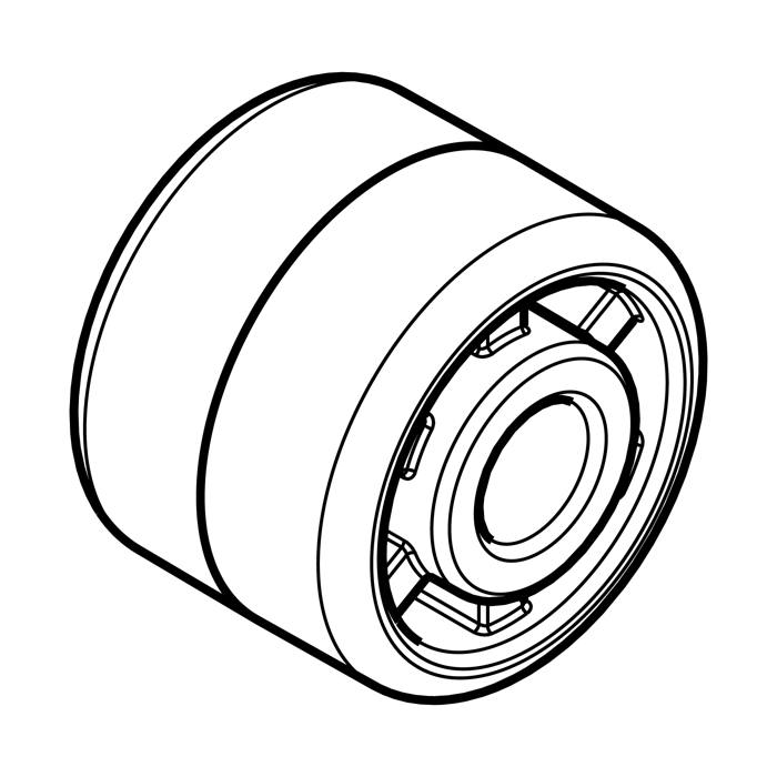 roller, foot, D=21mm