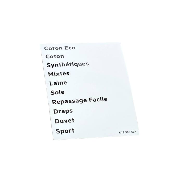 programme plate, adhesive