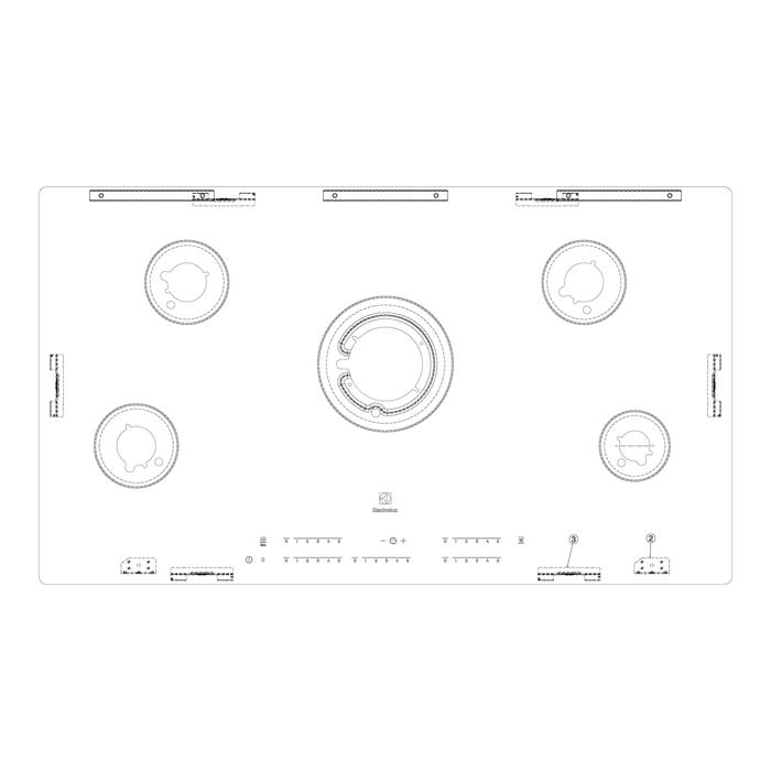 work top, black, AEG, 890x510mm
