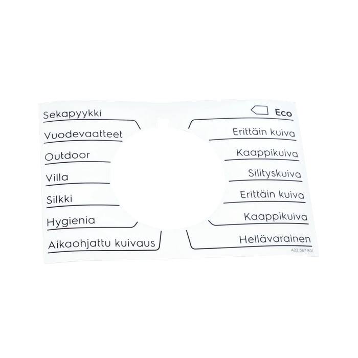 programme plate,knob,adhesive,FI