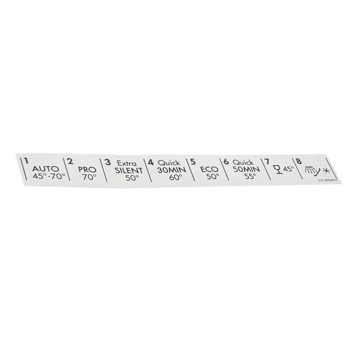 Dishwasher Programme Plate Label
