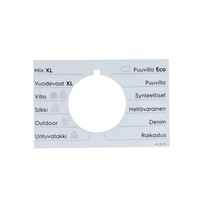 programme plate, knob, adhesive