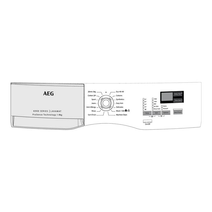 control panel, white, AEG