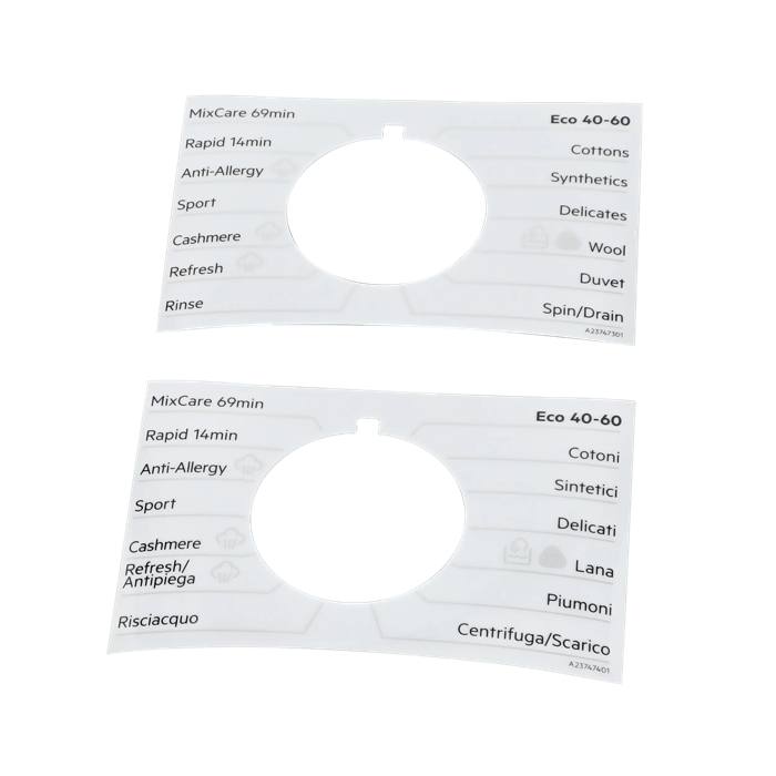 programme plate, knob, adhesive