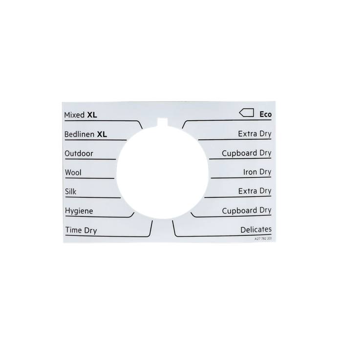 programme plate, knob, adhesive, EN