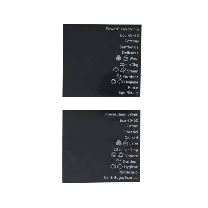programme plate, knob, adhesive