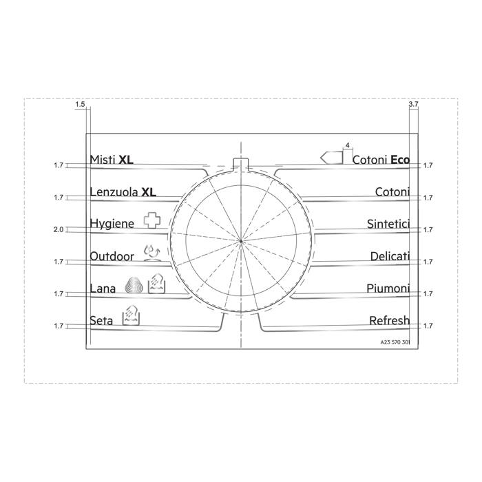 programme plate, knob, adhesive, IT