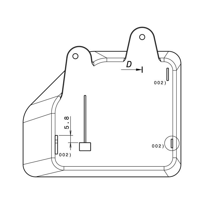 drop tray, side, 127x106x95mm
