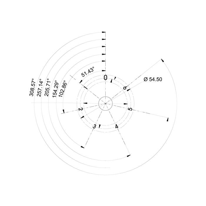 indicating plate,thermostat,black,0-250, 2+0 MO