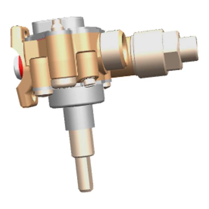 gaskran, brännare,tredelad, d=0.64 G20-20mbar