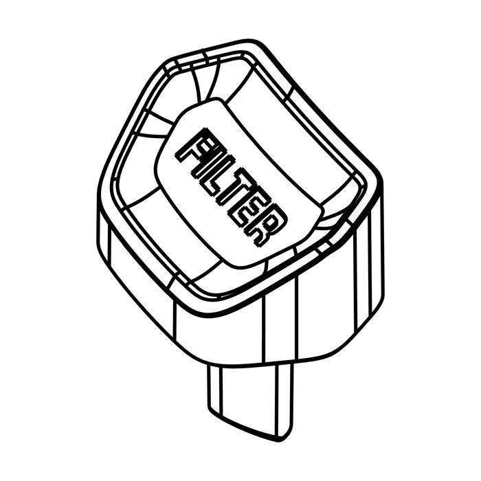 Bouton gauche de grille de filtre pour aspirateur cylindrique