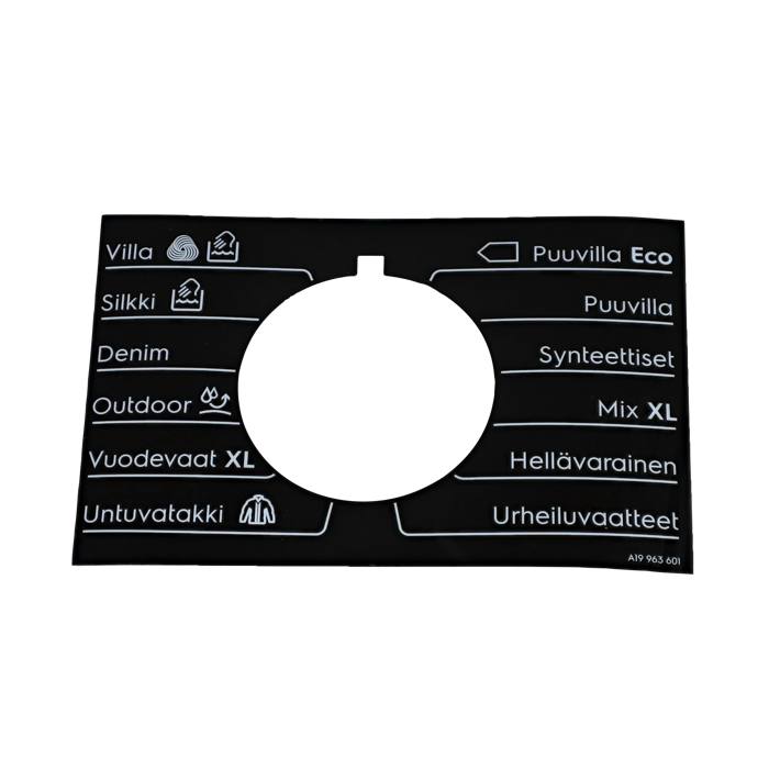programme plate,knob,adhesive,FI