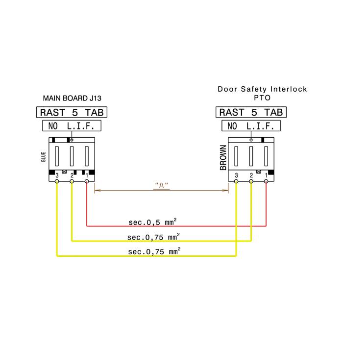 harness,door safety interlock,main electronic board,J13,970mm