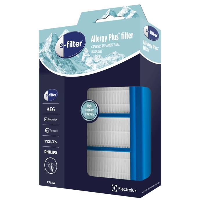 Filtre lavable Esf1W/E13 Washable Allergy Plus® S-Filter® pour aspirateurs