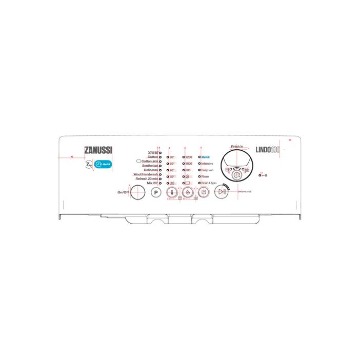 panel holder, white, Zanussi, EN