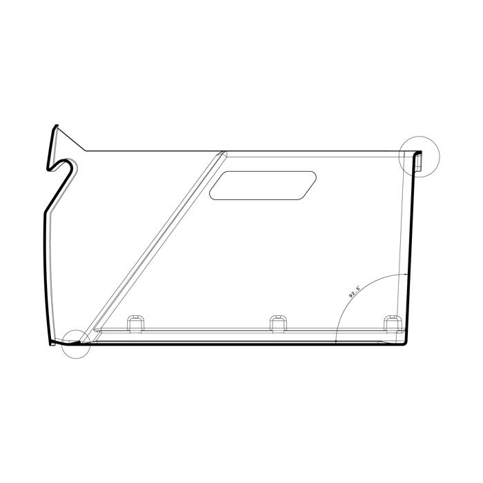 schuif, neutraal, 738,490x248mm