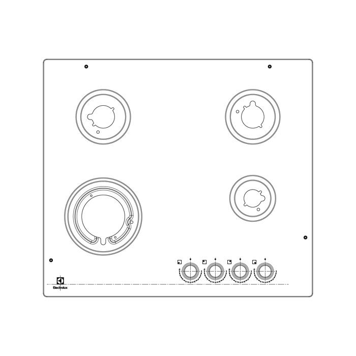 bovenblad, inox, AEG, 595x525mm