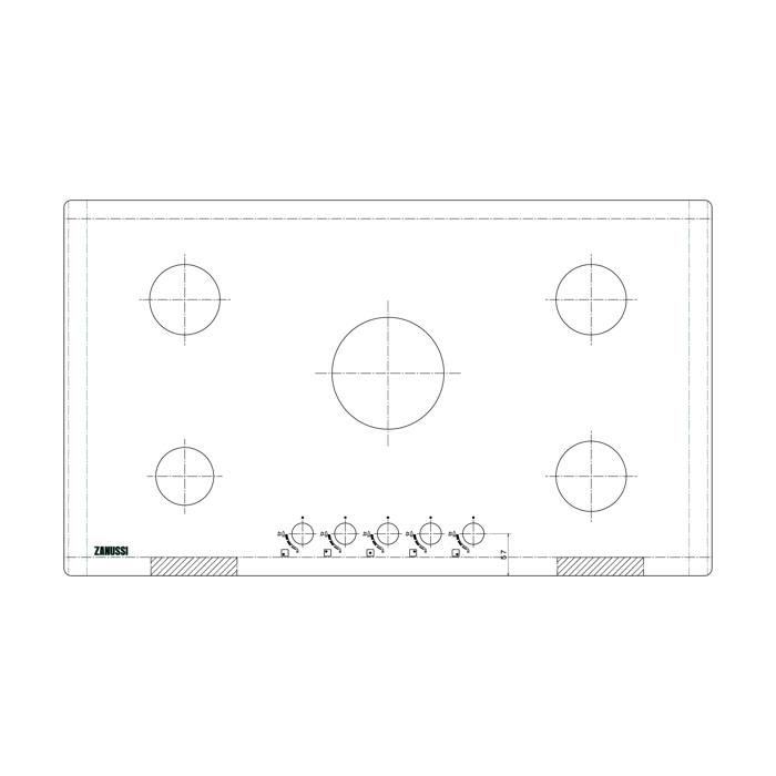 work top, black, Zanussi, 880x510mm