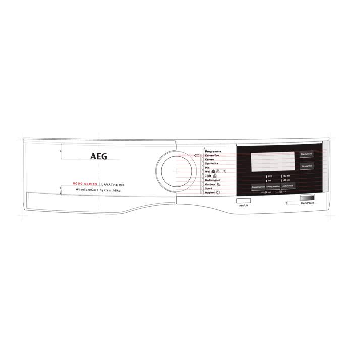 control panel, white, AEG