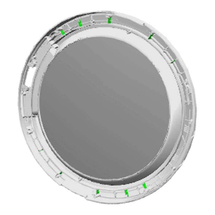 outer door,Frame,grey/white,Ø463.6mm