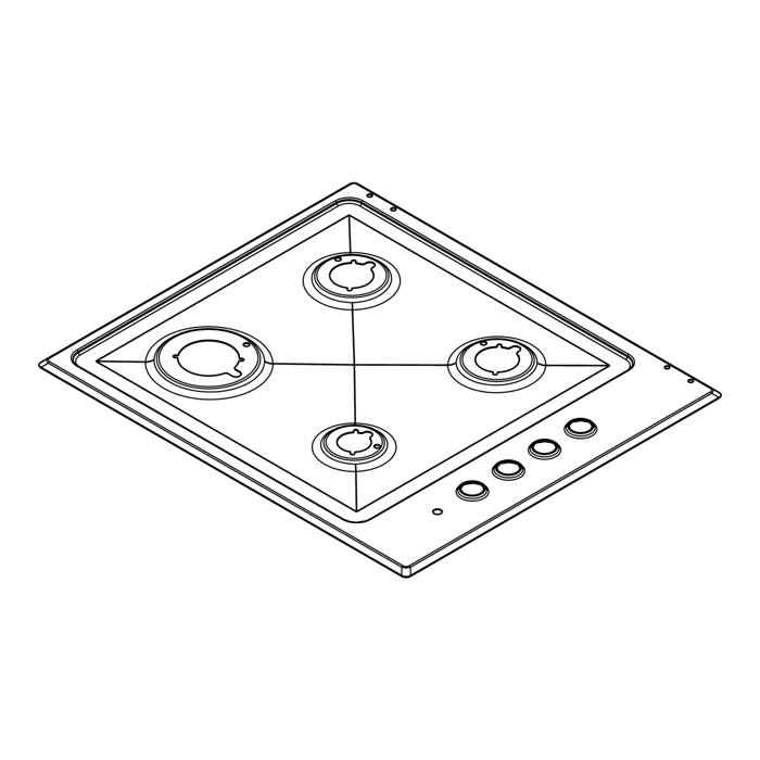 work top, inox, 594x510mm