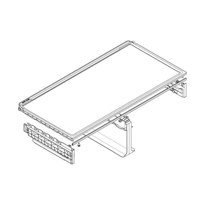 glass panel assembly, vegetable box, guidance rail, 777x382 mm