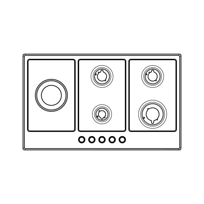 ARBEITSPLATTE,INOX,AEG,858X521
