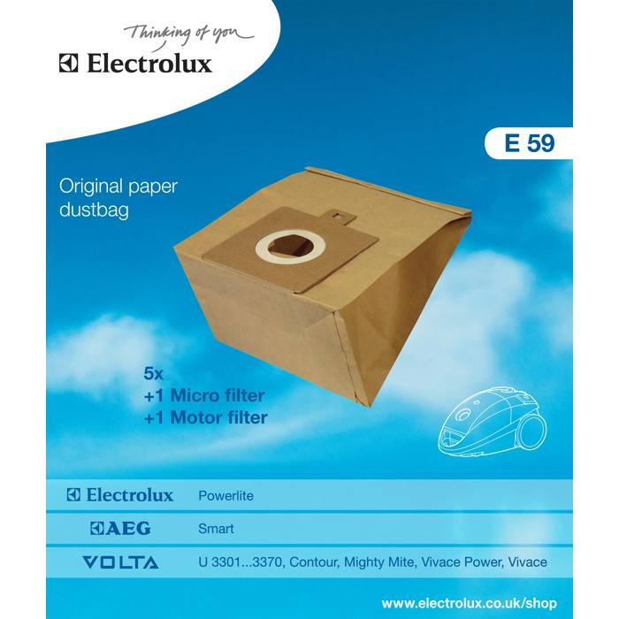 E59 Powerlite Dammsugarpåsar och Filter
