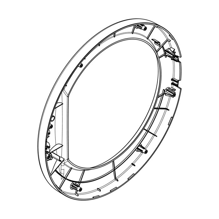 door frame, front, silver, Ø410mm
