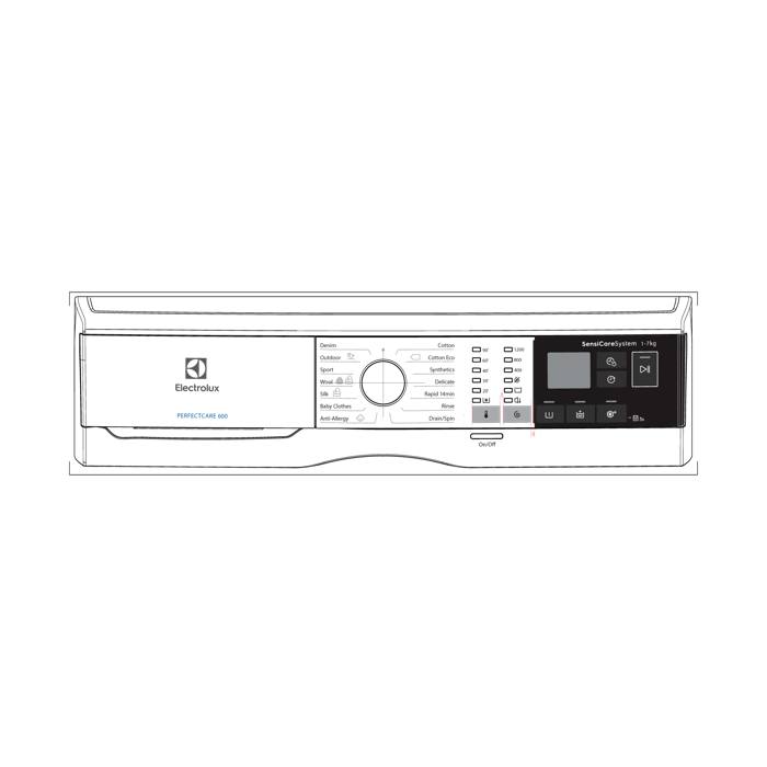 kezelõlap, fehér, Electrolux