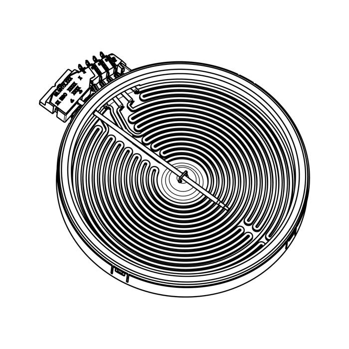Strahlungsheizer,Dreizone,210/120mm,240V,2300W
