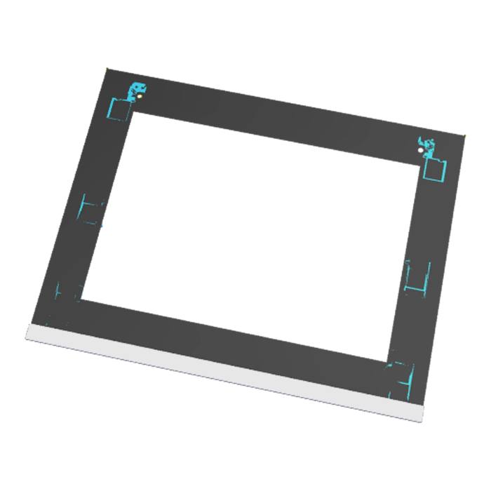 front glass, inox, Essentielb, 592x465mm