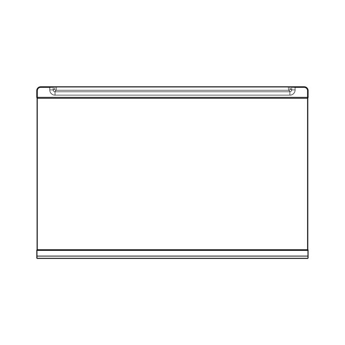 Glasshylle 1, komplett, nøytral, 458.5x287mm