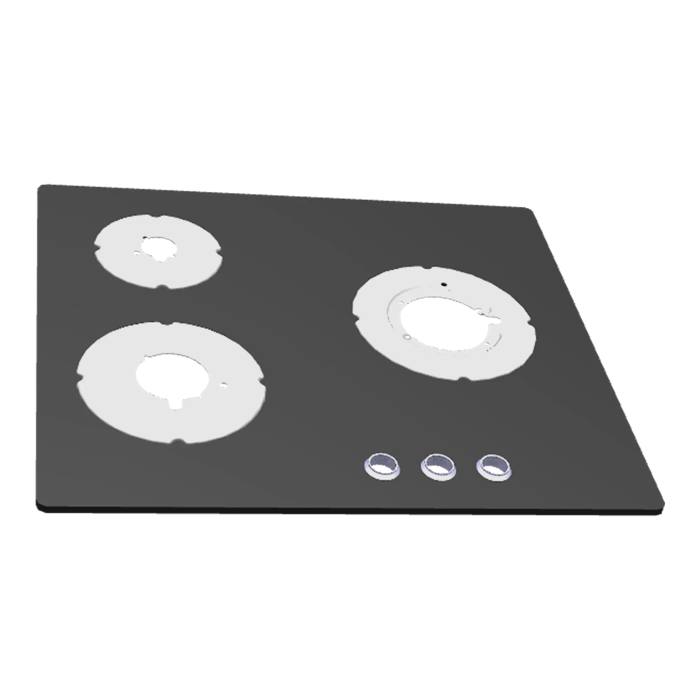work top, black, AEG, 590x520mm