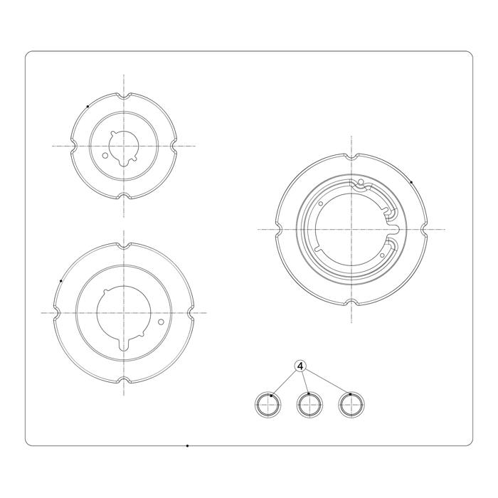 work top, black, AEG, 590x520mm