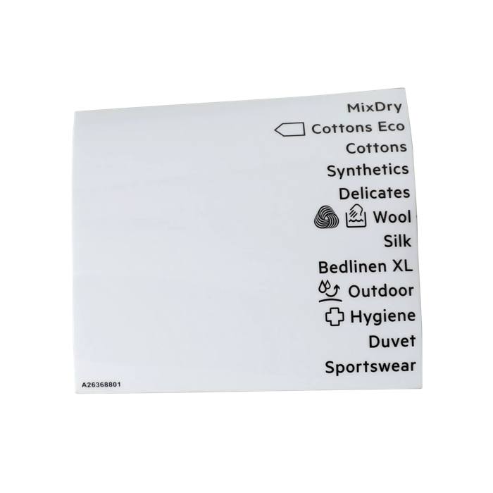 programme plate, adhesive, EN