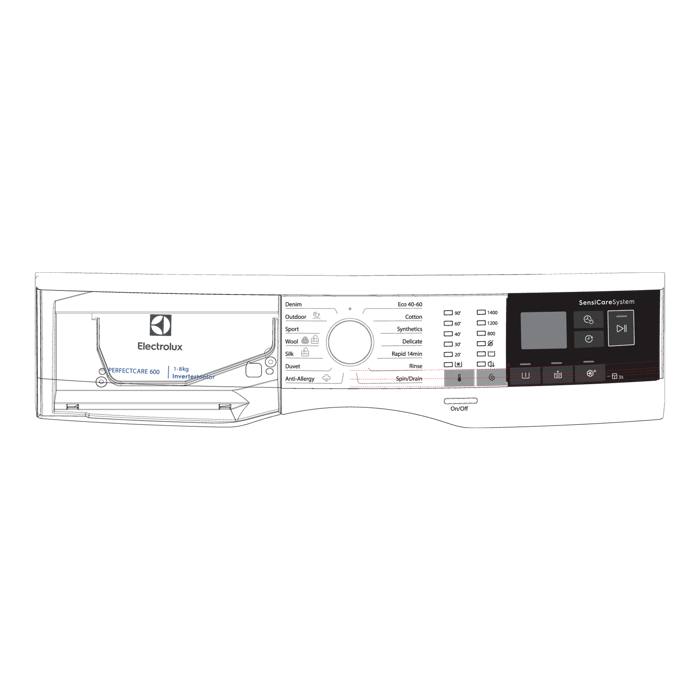 control panel, white, Electrolux, EN,SYM